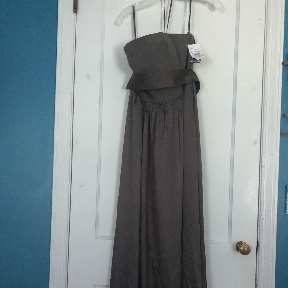 Vera Wang Long Strapless Bridesmaid Dress w/ belt